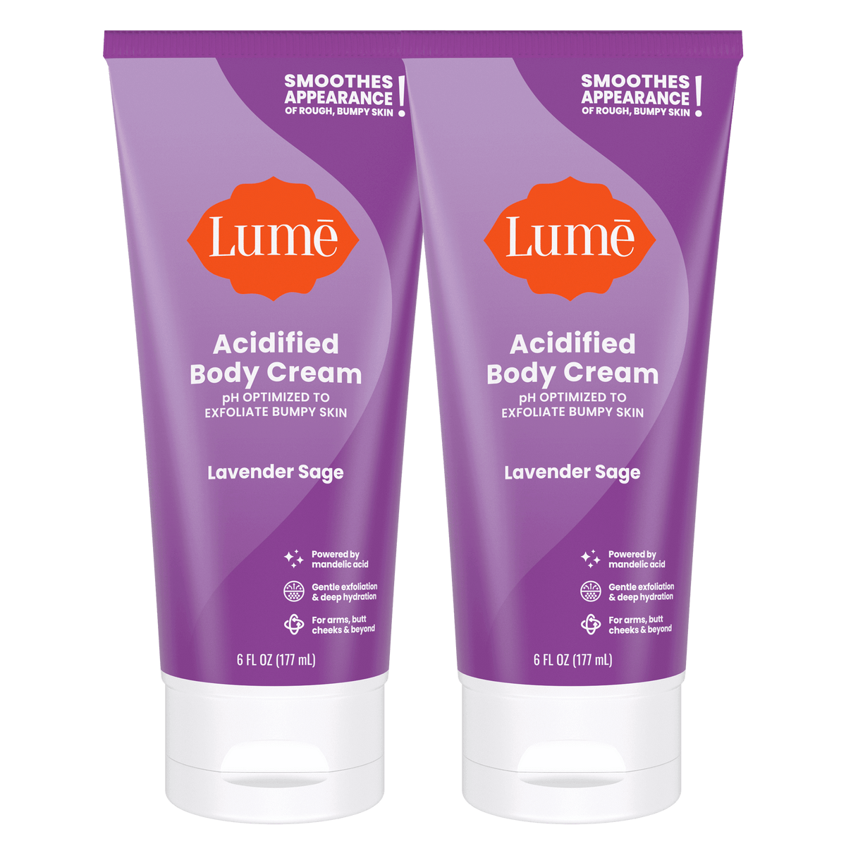 Two purple tubes of Body Cream in the scent Lavender Sage